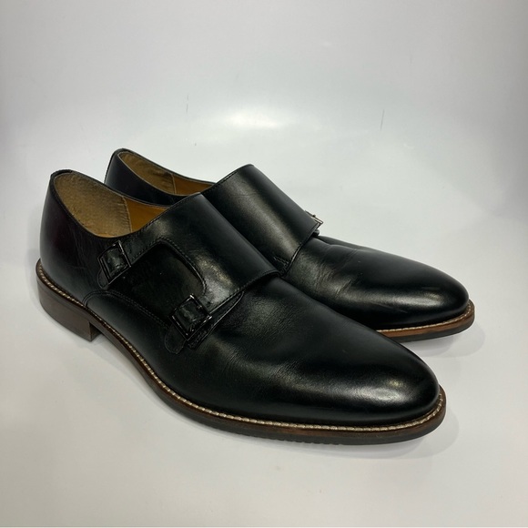 Stafford black monk dress shoes leather men’s size 10 professional business‎